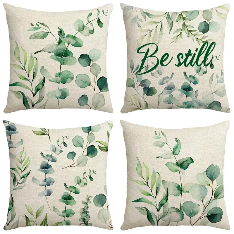 Taie d'Oreiller Polyester Imprimée Eucalypto