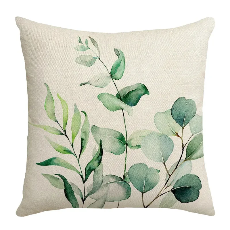 Taie d'Oreiller Polyester Imprimée Eucalypto