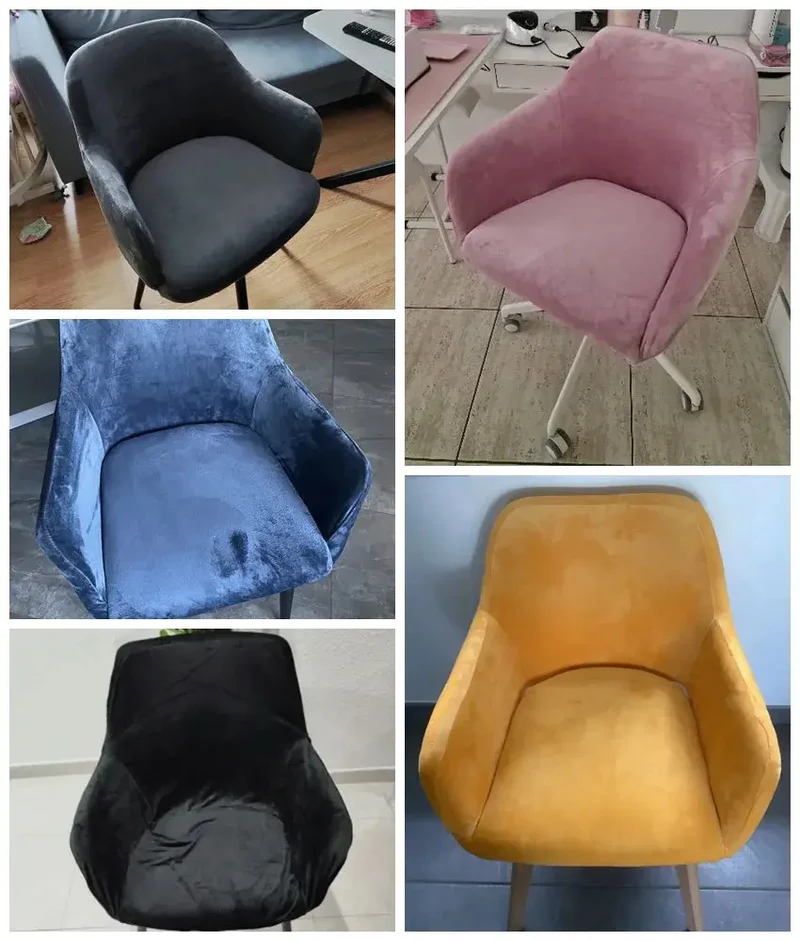 Housse De Chaise Velours Extensible VELINO