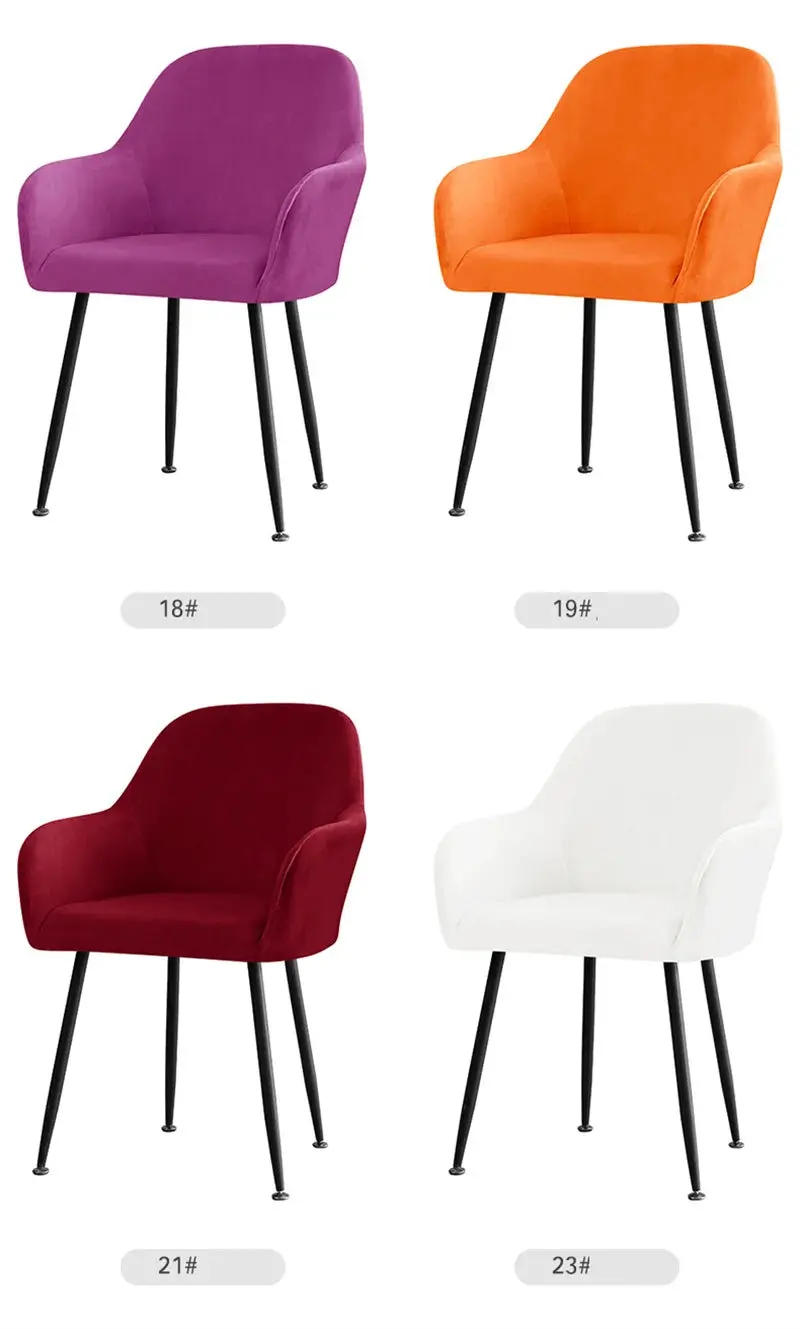 Housse De Chaise Velours Extensible VELINO
