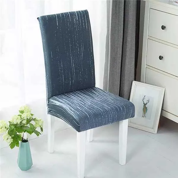 Housse de Chaise Extensible à Motifs Modernes - Style Scandinave Gris Foncé