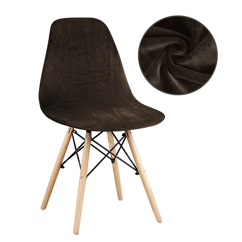 Housse de Chaise Scandinave Velours - Marron - Protection Optimale