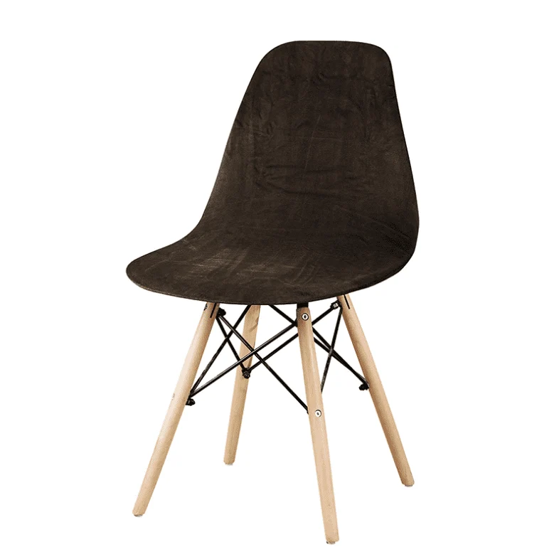 Housse de Chaise Scandinave Velours - Marron - Protection Optimale