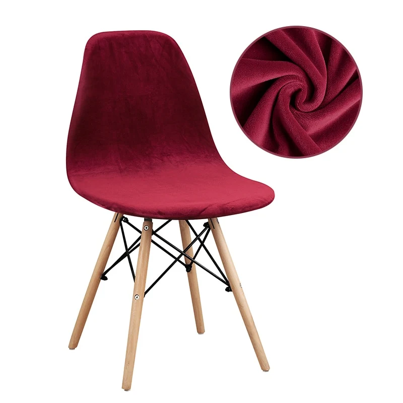 Housse de Chaise Scandinave Velours - Rouge - Décoration et Rénovation