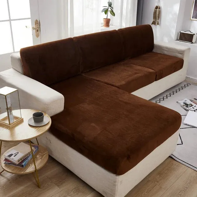Housse Coussin D'assise & Dossier - Velours Marron