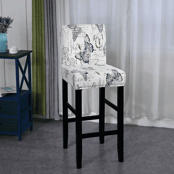 Housse de tabouret de bar avec motif papillon - Design élégant et moderne