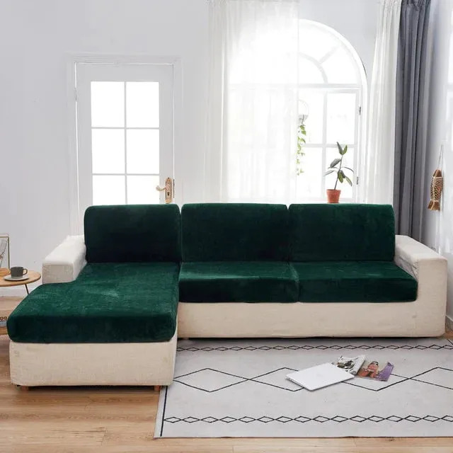 Housse Coussin D'assise & Dossier - Velours Vert Foncé