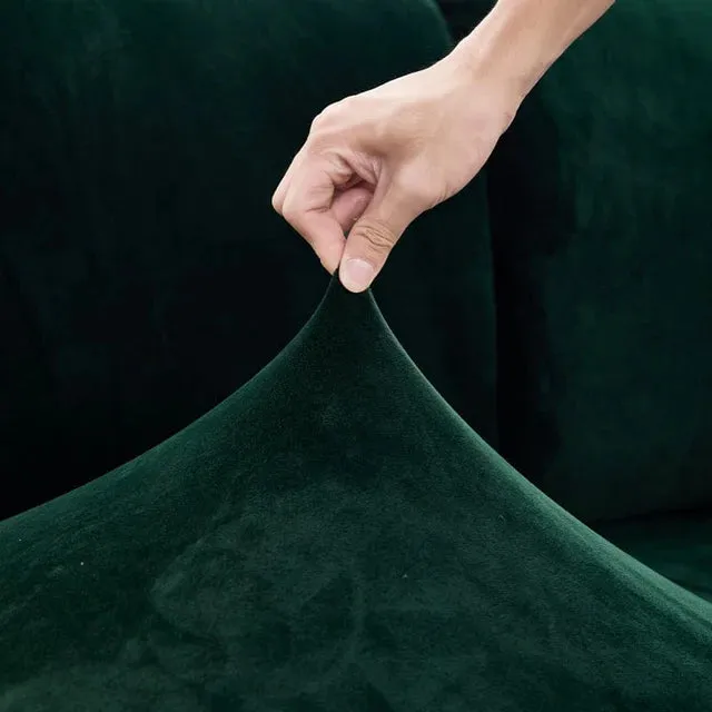Housse Coussin D'assise & Dossier - Velours Vert Foncé