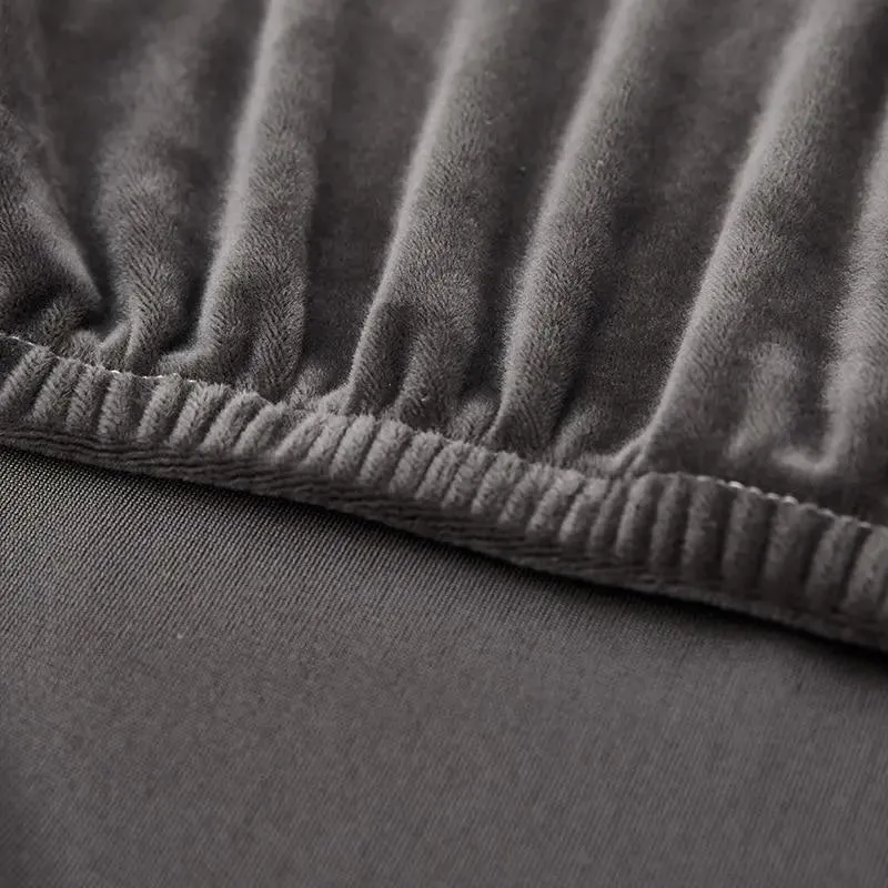 Housse de Coussin D'assise & Dossier - Velours Gris Clair