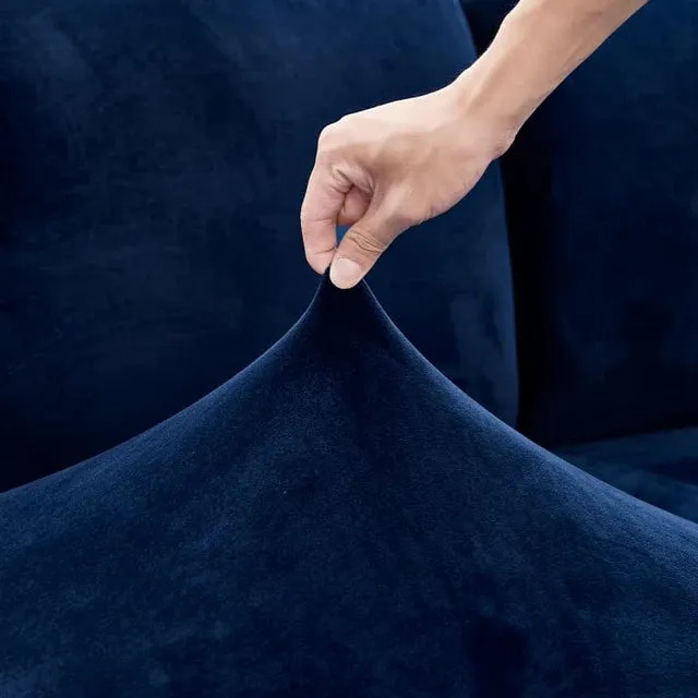 Housse Coussin D'assise & Dossier - Velours Bleu Marine