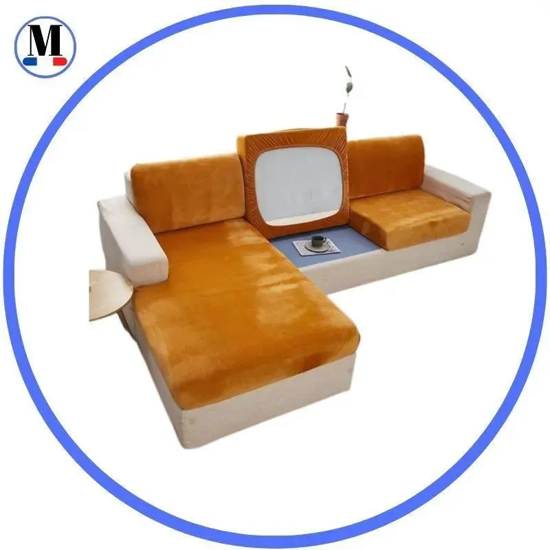 Housse Coussin D'assise & Dossier - Velours Orange