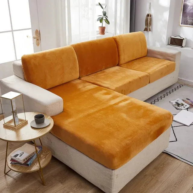 Housse Coussin D'assise & Dossier - Velours Orange