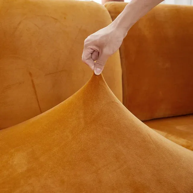 Housse Coussin D'assise & Dossier - Velours Orange