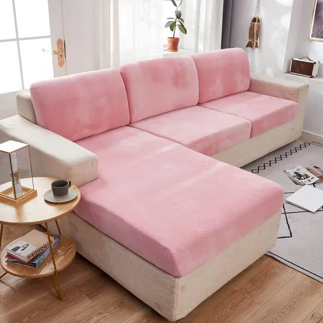 Housse Coussin D'assise & Dossier - Velours Rose