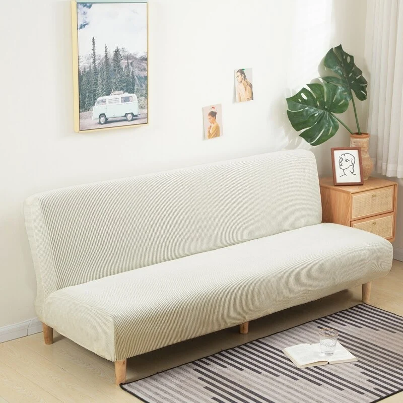Housse clic clac en tissu polaire ultra-doux - Housse canapé clic clac couleur unie