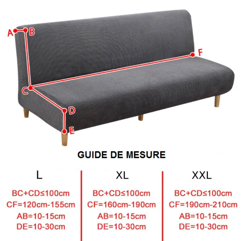 Housse clic clac en tissu polaire ultra-doux - Housse canapé clic clac couleur unie