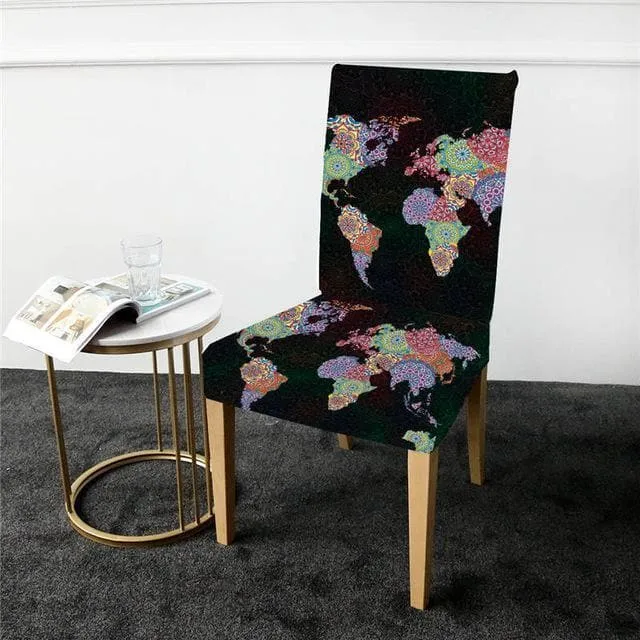 Housse de Chaise Carte du Monde