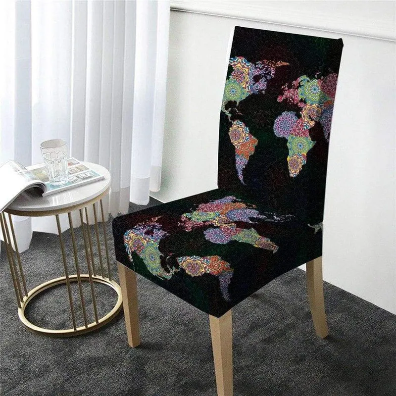 Housse de Chaise Carte du Monde