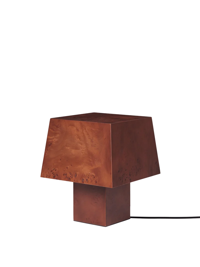 Burl Table Lamp - Dark Stained Burl