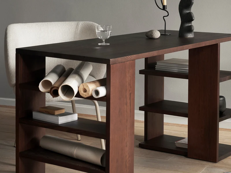 Edre Desk - Dark Stained Pine