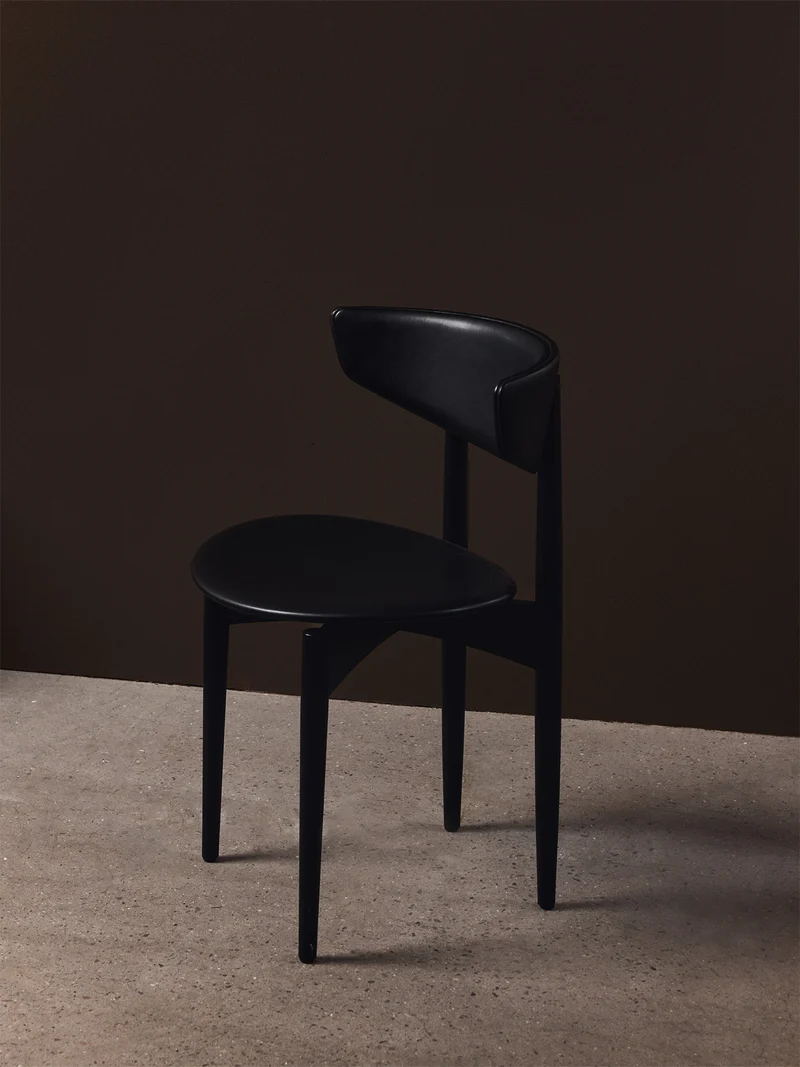 Herman Dining Chair - Upholstered - Vegea - Black Ash/Black
