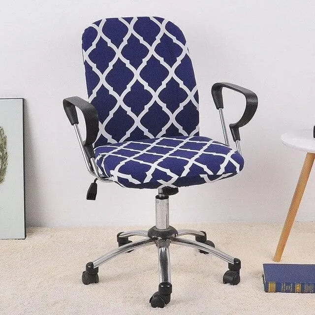 Housse de Chaise de Bureau Bleu Marine