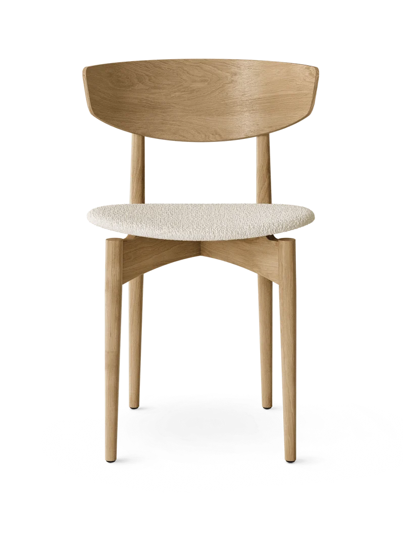 Herman Dining Chair - Upholstered Seat - Bouclé - Oak/Off-White