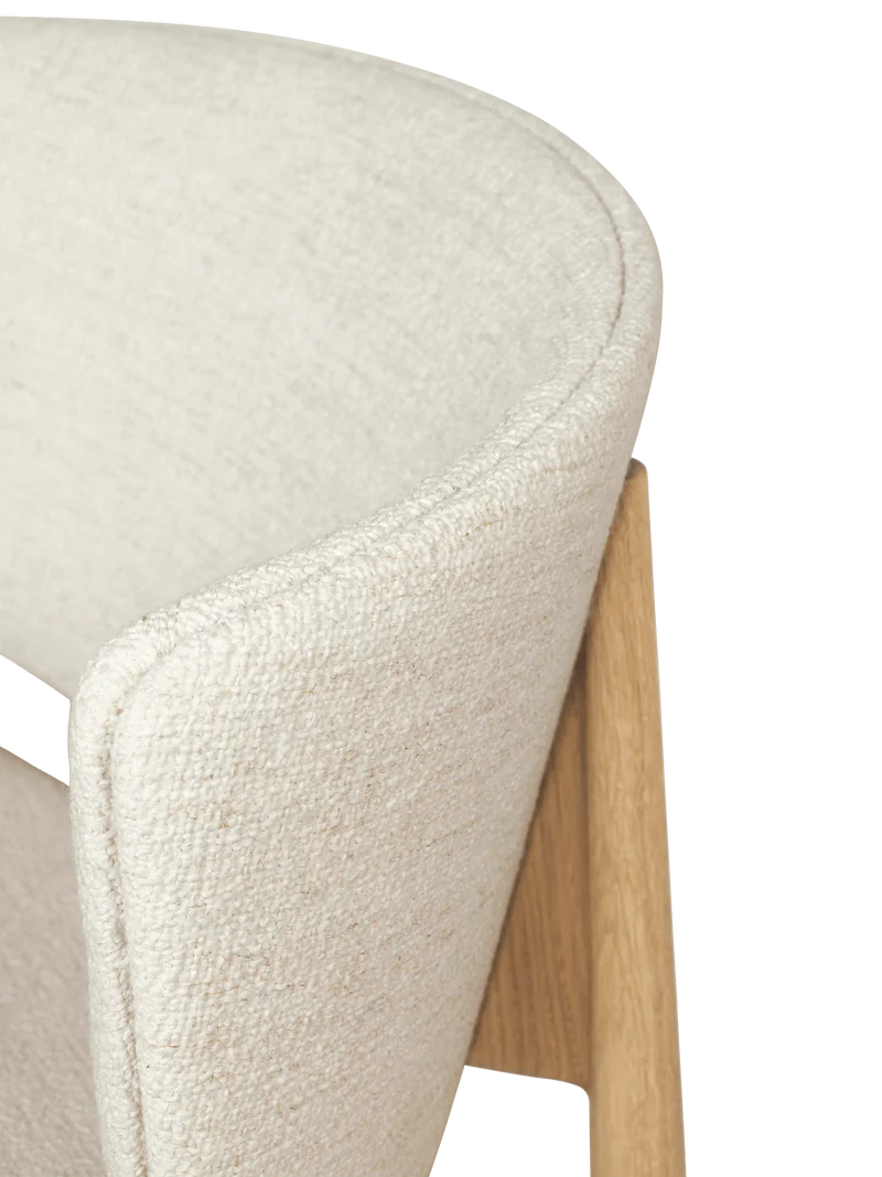 Herman Lounge Chair - Wood - Bouclé - Oak/Off-White