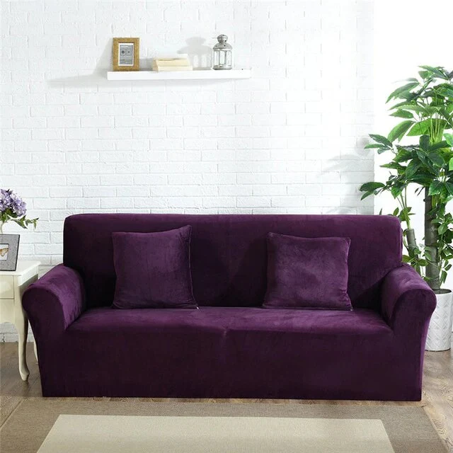 Housse de Canapé Prune Velours
