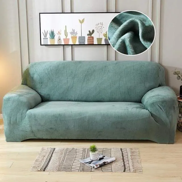 Housse de Canapé Vert d'Eau Velours