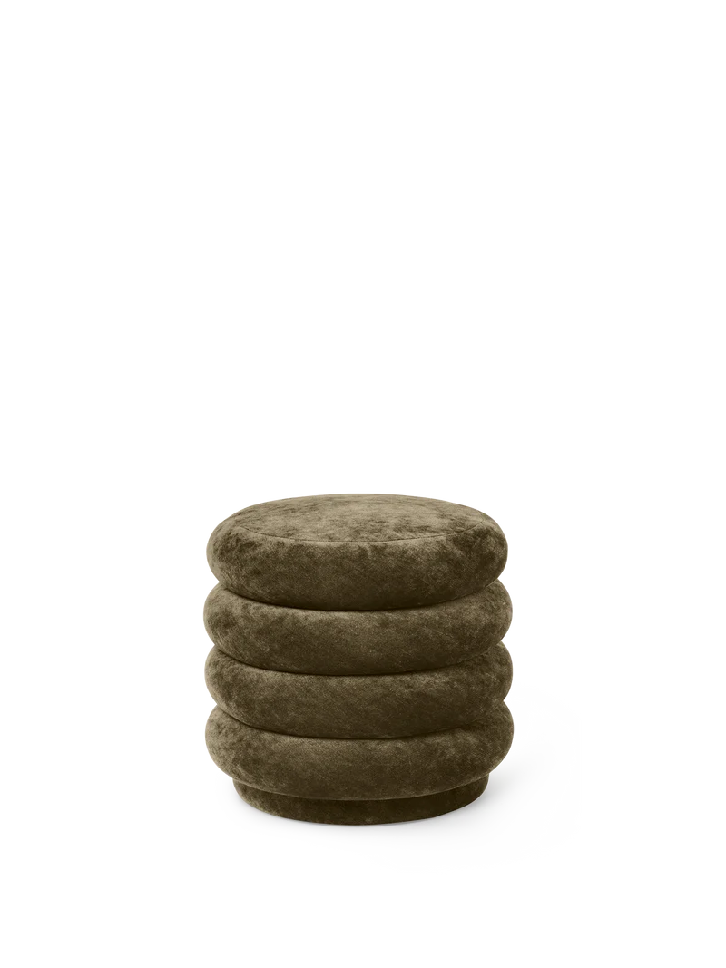 Pouf Round - Faded Velvet - Forest