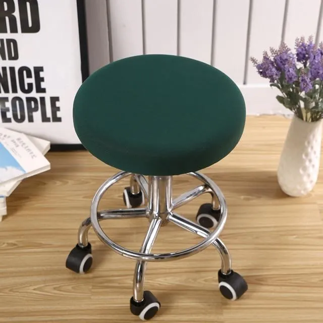 Housse de Tabouret Rond Vert