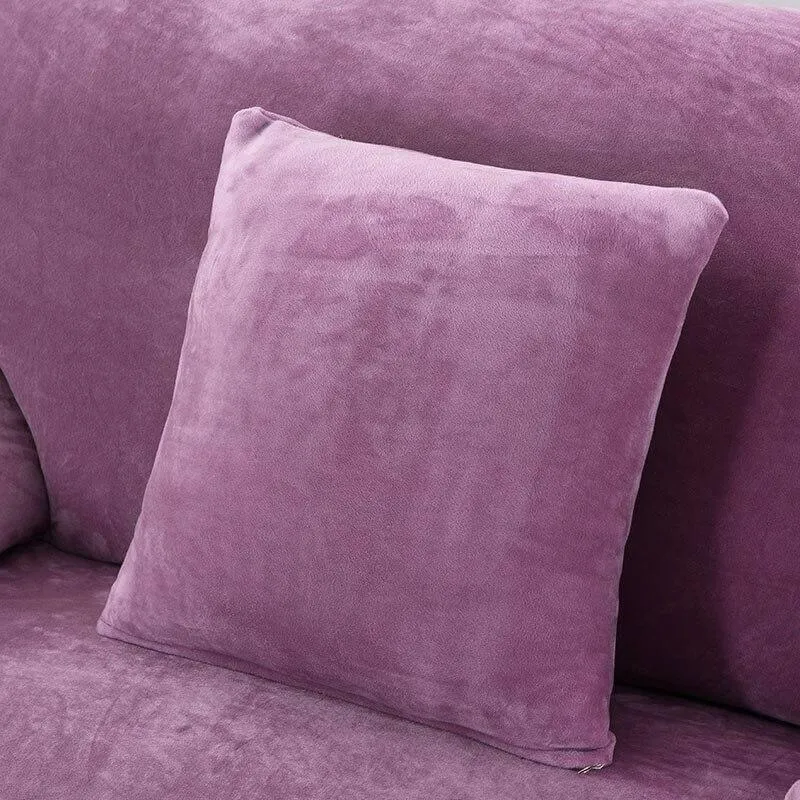2 Housses De Coussin En Velours Violet Claire 45x45cm