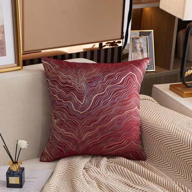 Housse de Coussin 45x45cm en Soie Rouge