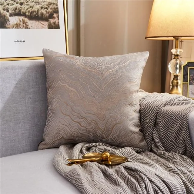 Housse de Coussin 45x45cm en Soie Marron