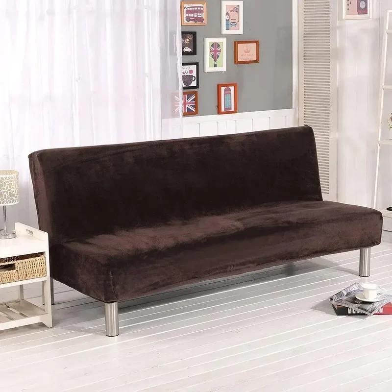 Housses De Canapé Clic Clac En Velours Marron Foncé