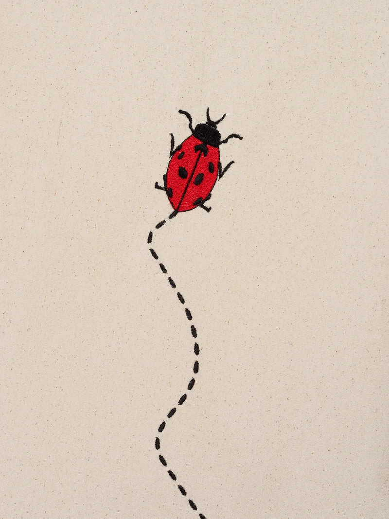 Tent with Ladybird Embroidery - Natural