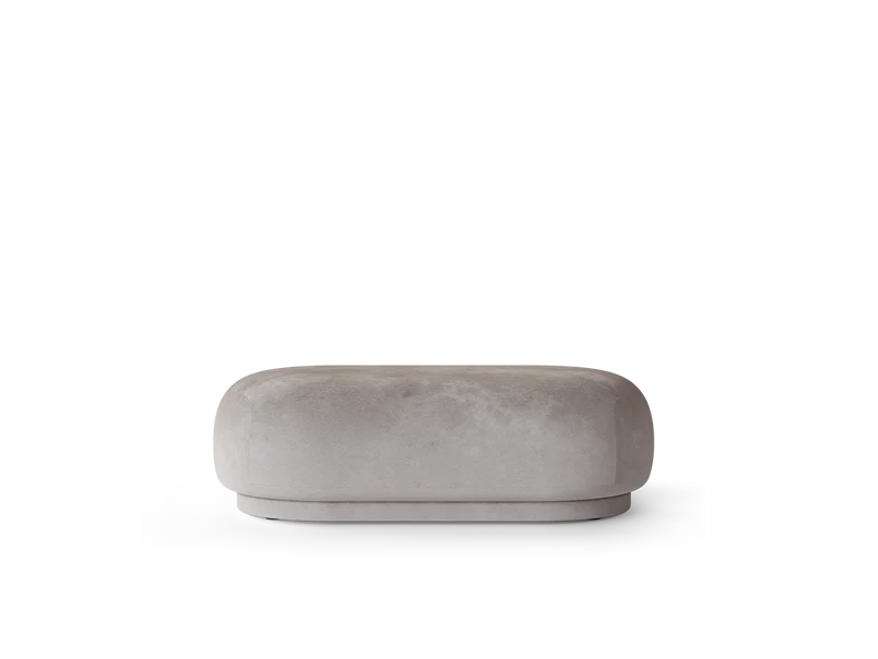 Rico Ottoman - Faded Velvet - Concrete