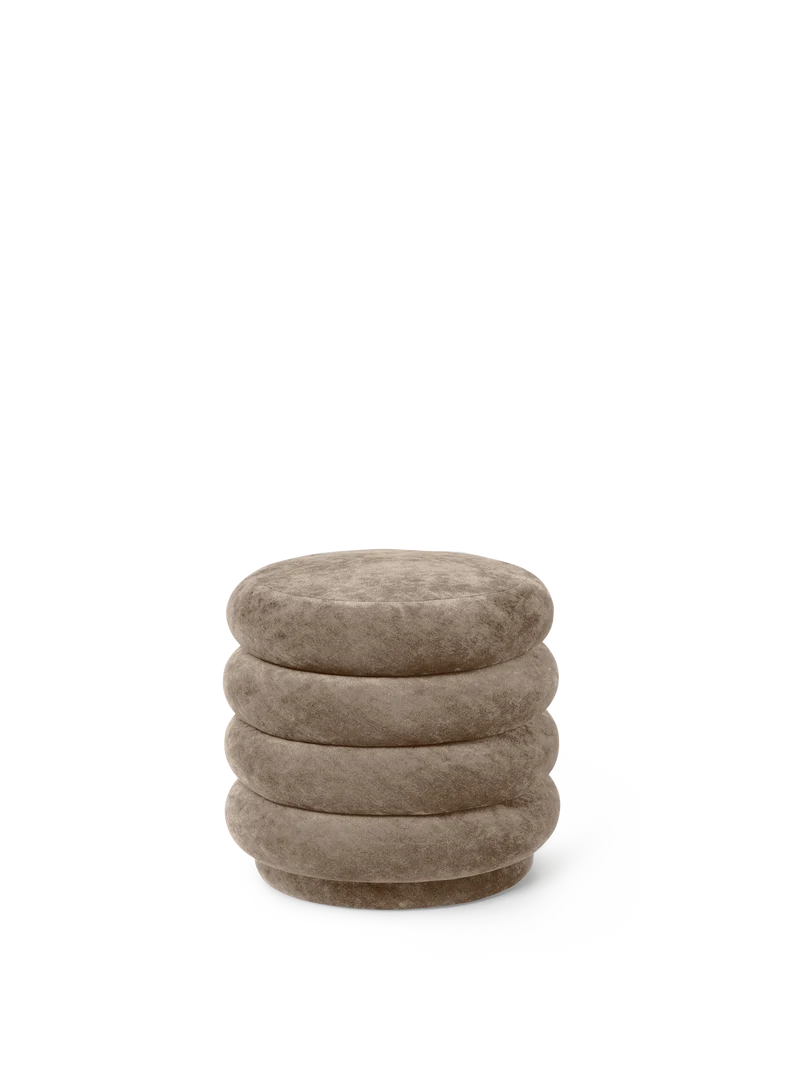 Pouf Round - Faded Velvet - Beige