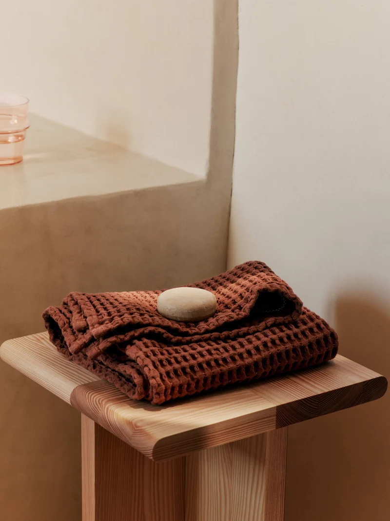 Organic Hand Towel - Brown Clay