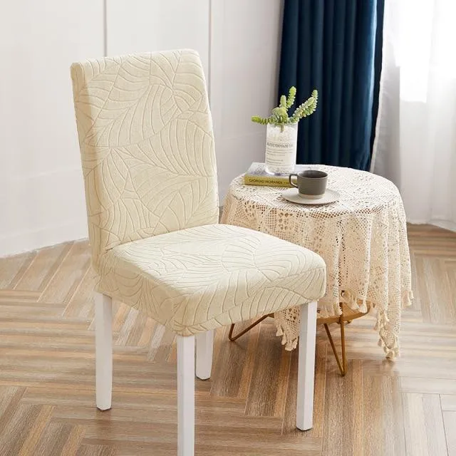 Housse de Chaise à Motifs Floraux Beige