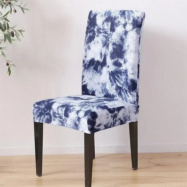 Housse de Chaise Empreinte Bleue