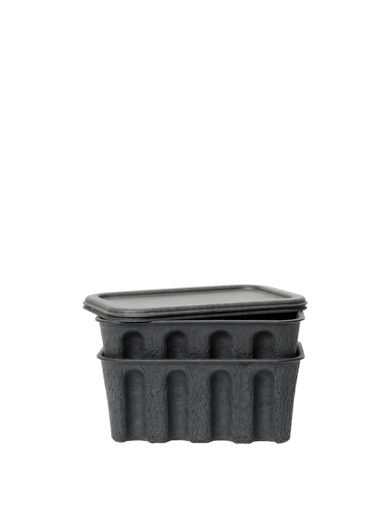 Paper Pulp Box - Set of 2 - Charcoal