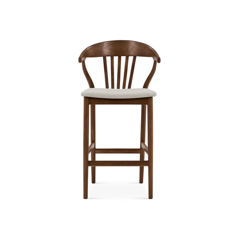 Nordic - Oak and Natural Fabric Stool