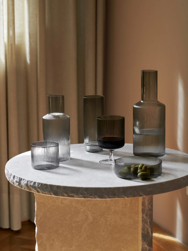Ripple Wine Glasses - Set of 2 - Smoked Grey