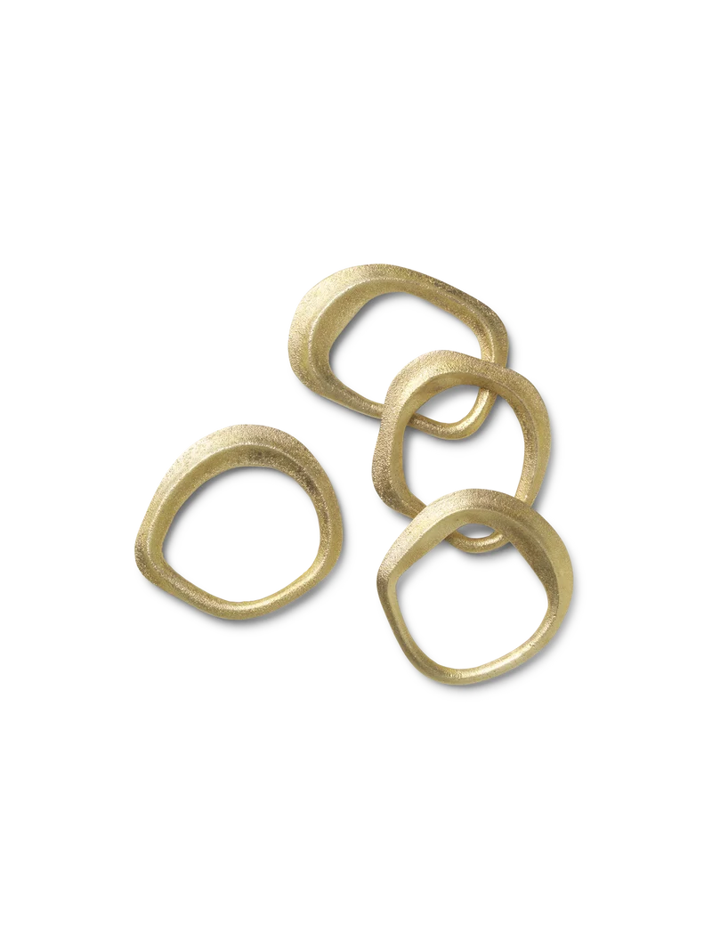 Flow Napkin Rings - Set of 4 - Brass