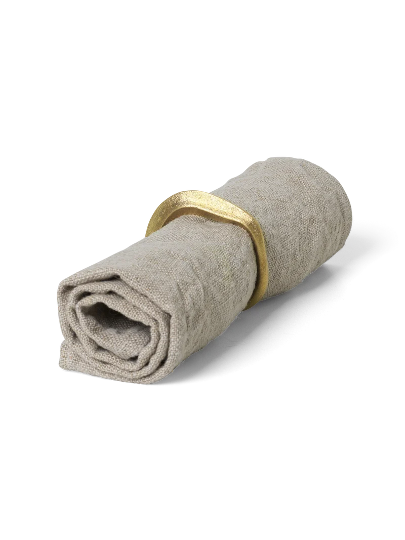 Flow Napkin Rings - Set of 4 - Brass