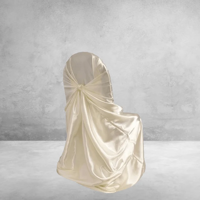 Housse de Chaise Mariage Satin Écru