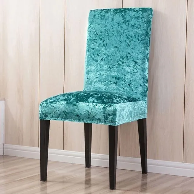 Housse de Chaise Velours de Glace Turquoise