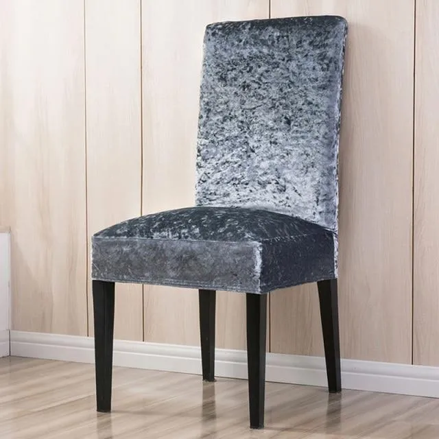 Housse de Chaise Velours de Glace Gris